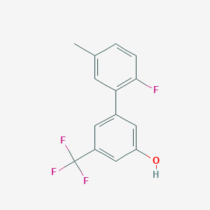 molecular formula C14H10F4O B6383973 5-(2-Fluoro-5-methylphenyl)-3-trifluoromethylphenol, 95% CAS No. 1261900-71-3