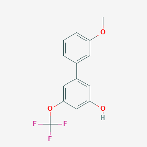 molecular formula C14H11F3O3 B6383980 5-(3-Methoxyphenyl)-3-trifluoromethoxyphenol, 95% CAS No. 1261948-86-0