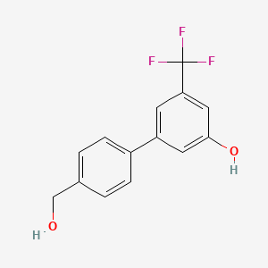 molecular formula C14H11F3O2 B6384000 5-(4-Hydroxymethylphenyl)-3-trifluoromethylphenol, 95% CAS No. 1262003-64-4