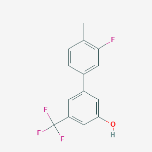 molecular formula C14H10F4O B6384008 5-(3-Fluoro-4-methylphenyl)-3-trifluoromethylphenol, 95% CAS No. 1261977-83-6