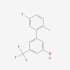 molecular formula C14H10F4O B6384017 5-(5-Fluoro-2-methylphenyl)-3-trifluoromethylphenol, 95% CAS No. 1261978-11-3