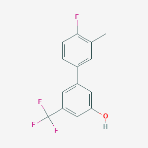 molecular formula C14H10F4O B6384034 5-(4-Fluoro-3-methylphenyl)-3-trifluoromethylphenol, 95% CAS No. 1261927-59-6