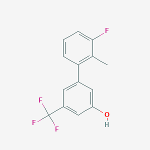 molecular formula C14H10F4O B6384049 5-(3-Fluoro-2-methylphenyl)-3-trifluoromethylphenol, 95% CAS No. 1261989-87-0