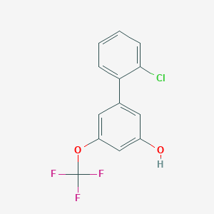 molecular formula C13H8ClF3O2 B6384070 5-(2-Chlorophenyl)-3-trifluoromethoxyphenol, 95% CAS No. 1261920-20-0