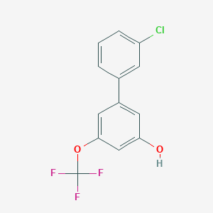 molecular formula C13H8ClF3O2 B6384089 5-(3-Chlorophenyl)-3-trifluoromethoxyphenol, 95% CAS No. 1261989-90-5