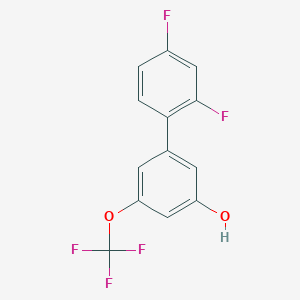 molecular formula C13H7F5O2 B6384099 5-(2,4-Difluorophenyl)-3-trifluoromethoxyphenol, 95% CAS No. 1261984-08-0