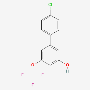 molecular formula C13H8ClF3O2 B6384117 5-(4-Chlorophenyl)-3-trifluoromethoxyphenol, 95% CAS No. 1261909-77-6