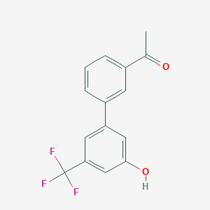molecular formula C15H11F3O2 B6384149 5-(3-Acetylphenyl)-3-trifluoromethylphenol, 95% CAS No. 1261920-26-6