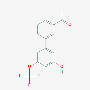 molecular formula C15H11F3O3 B6384158 5-(3-Acetylphenyl)-3-trifluoromethoxyphenol, 95% CAS No. 1261920-50-6