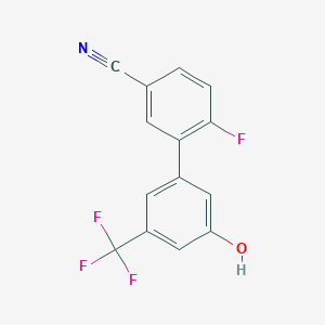 molecular formula C14H7F4NO B6384161 5-(5-Cyano-2-fluorophenyl)-3-trifluoromethylphenol, 95% CAS No. 1261949-04-5