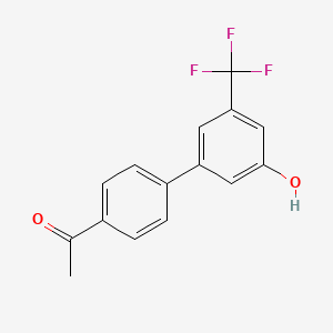 molecular formula C15H11F3O2 B6384185 5-(4-Acetylphenyl)-3-trifluoromethylphenol, 95% CAS No. 1261958-70-6