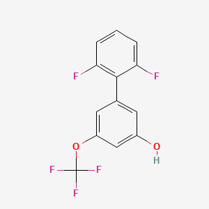 molecular formula C13H7F5O2 B6384189 5-(2,6-Difluorophenyl)-3-trifluoromethoxyphenol, 95% CAS No. 1261952-31-1