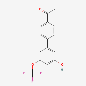 molecular formula C15H11F3O3 B6384196 5-(4-Acetylphenyl)-3-trifluoromethoxyphenol, 95% CAS No. 1262003-70-2