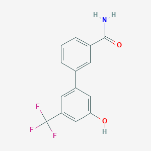 molecular formula C14H10F3NO2 B6384198 5-(3-Aminocarbonylphenyl)-3-trifluoromethylphenol, 95% CAS No. 1261900-75-7