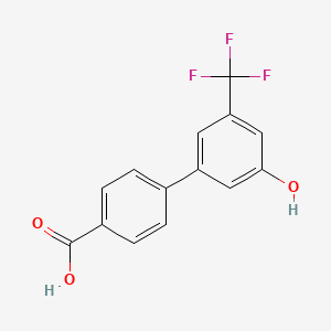 molecular formula C14H9F3O3 B6384208 5-(4-Carboxyphenyl)-3-trifluoromethylphenol, 95% CAS No. 1261990-18-4