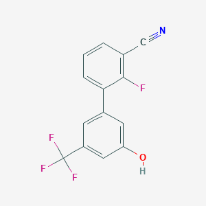 molecular formula C14H7F4NO B6384217 5-(3-Cyano-2-fluorophenyl)-3-trifluoromethylphenol, 95% CAS No. 1261949-12-5