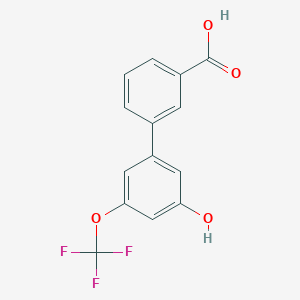 molecular formula C14H9F3O4 B6384220 5-(3-Carboxyphenyl)-3-trifluoromethoxyphenol, 95% CAS No. 1261949-18-1