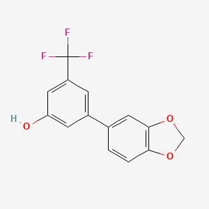 molecular formula C14H9F3O3 B6384225 5-(3,4-Methylenedioxyphenyl)-3-trifluoromethylphenol, 95% CAS No. 1261949-24-9