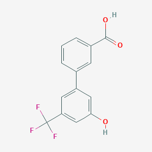 molecular formula C14H9F3O3 B6384233 5-(3-Carboxyphenyl)-3-trifluoromethylphenol, 95% CAS No. 1261952-37-7