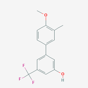 molecular formula C15H13F3O2 B6384256 5-(4-Methoxy-3-methylphenyl)-3-trifluoromethylphenol, 95% CAS No. 1261964-80-0