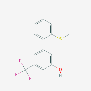 molecular formula C14H11F3OS B6384259 5-(2-Methylthiophenyl)-3-trifluoromethylphenol, 95% CAS No. 1261909-84-5