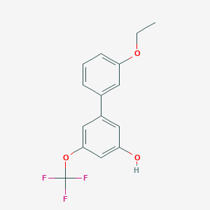 molecular formula C15H13F3O3 B6384276 5-(3-Ethoxyphenyl)-3-trifluoromethoxyphenol, 95% CAS No. 1261958-75-1