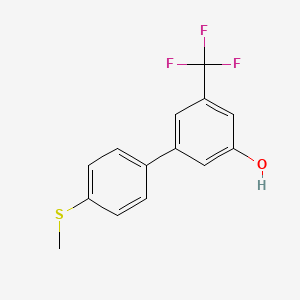 molecular formula C14H11F3OS B6384285 5-(4-Methylthiophenyl)-3-trifluoromethylphenol, 95% CAS No. 1261978-47-5