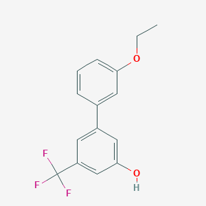 molecular formula C15H13F3O2 B6384293 5-(3-Ethoxyphenyl)-3-trifluoromethylphenol, 95% CAS No. 1261920-70-0