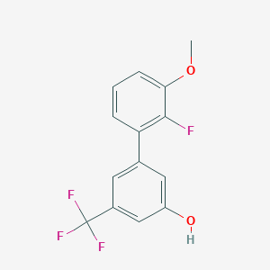 molecular formula C14H10F4O2 B6384311 5-(2-Fluoro-3-methoxyphenyl)-3-trifluoromethylphenol, 95% CAS No. 1261952-49-1