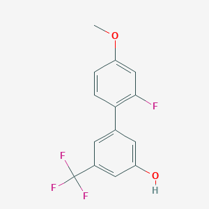 molecular formula C14H10F4O2 B6384323 5-(2-Fluoro-4-methoxyphenyl)-3-trifluoromethylphenol, 95% CAS No. 1262004-03-4