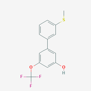 molecular formula C14H11F3O2S B6384330 5-(3-Methylthiophenyl)-3-trifluoromethoxyphenol, 95% CAS No. 1262004-17-0