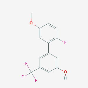 molecular formula C14H10F4O2 B6384335 5-(2-Fluoro-5-methoxyphenyl)-3-trifluoromethylphenol, 95% CAS No. 1261900-88-2