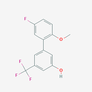 molecular formula C14H10F4O2 B6384343 5-(5-Fluoro-2-methoxyphenyl)-3-trifluoromethylphenol, 95% CAS No. 1261958-83-1
