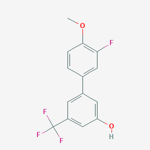 molecular formula C14H10F4O2 B6384351 5-(3-Fluoro-4-methoxyphenyl)-3-trifluoromethylphenol, 95% CAS No. 1261900-92-8