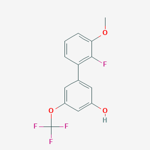 molecular formula C14H10F4O3 B6384359 5-(2-Fluoro-3-methoxyphenyl)-3-trifluoromethoxyphenol, 95% CAS No. 1261978-59-9
