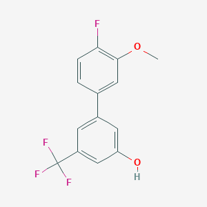 molecular formula C14H10F4O2 B6384386 5-(4-Fluoro-3-methoxyphenyl)-3-trifluoromethylphenol, 95% CAS No. 1261949-37-4