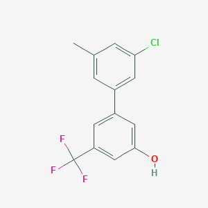 molecular formula C14H10ClF3O B6384407 5-(3-Chloro-5-methylphenyl)-3-trifluoromethylphenol, 95% CAS No. 1262004-04-5