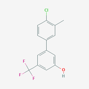 molecular formula C14H10ClF3O B6384411 5-(4-Chloro-3-methylphenyl)-3-trifluoromethylphenol, 95% CAS No. 1261900-94-0
