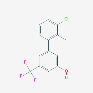 molecular formula C14H10ClF3O B6384421 5-(3-Chloro-2-methylphenyl)-3-trifluoromethylphenol, 95% CAS No. 1261978-65-7