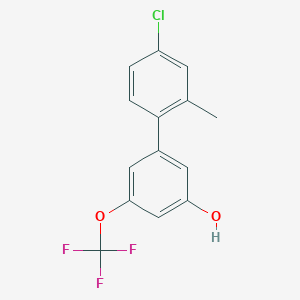 molecular formula C14H10ClF3O2 B6384441 5-(4-Chloro-2-methylphenyl)-3-trifluoromethoxyphenol, 95% CAS No. 1261978-71-5