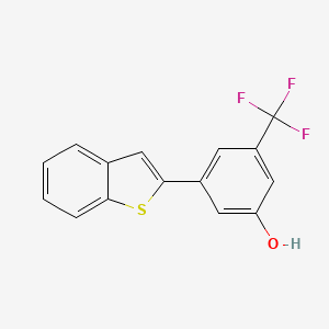 molecular formula C15H9F3OS B6384468 5-[Benzo(b)thiophen-2-yl]-3-trifluoromethylphenol, 95% CAS No. 1261921-08-7