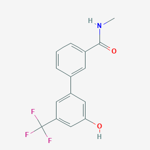molecular formula C15H12F3NO2 B6384484 5-[3-(N-Methylaminocarbonyl)phenyl]-3-trifluoromethylphenol, 95% CAS No. 1261889-14-8