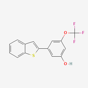 molecular formula C15H9F3O2S B6384488 5-[Benzo(b)thiophen-2-yl]-3-trifluoromethoxyphenol, 95% CAS No. 1261990-38-8