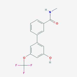 molecular formula C15H12F3NO3 B6384494 5-[3-(N-Methylaminocarbonyl)phenyl]-3-trifluoromethoxyphenol, 95% CAS No. 1261979-00-3