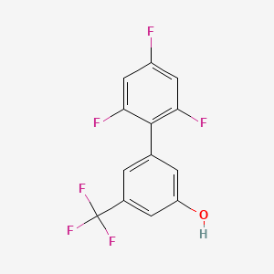 molecular formula C13H6F6O B6384504 5-(2,4,6-Trifluorophenyl)-3-trifluoromethylphenol, 95% CAS No. 1261990-36-6