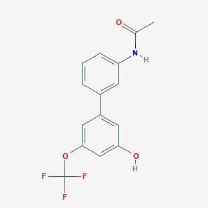 molecular formula C15H12F3NO3 B6384513 5-(3-Acetylaminophenyl)-3-trifluoromethoxyphenol, 95% CAS No. 1261978-92-0