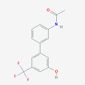 molecular formula C15H12F3NO2 B6384516 5-(3-Acetylaminophenyl)-3-trifluoromethylphenol, 95% CAS No. 1261978-82-8