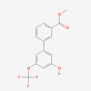 molecular formula C15H11F3O4 B6384519 5-(3-Methoxycarbonylphenyl)-3-trifluoromethoxyphenol, 95% CAS No. 1261949-57-8