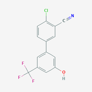 molecular formula C14H7ClF3NO B6384523 5-(4-Chloro-3-cyanophenyl)-3-trifluoromethylphenol, 95% CAS No. 1262004-27-2