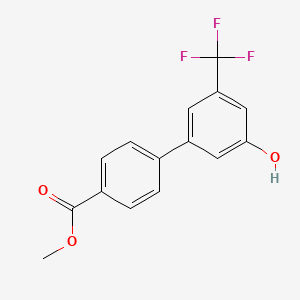 molecular formula C15H11F3O3 B6384526 5-(4-Methoxycarbonylphenyl)-3-trifluoromethylphenol, 95% CAS No. 1261964-99-1